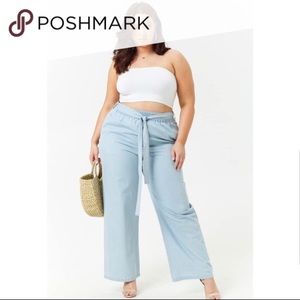 NWT | Forever 21 | Plus Size Wide Leg Pants | Chambray Pants | Size 2X